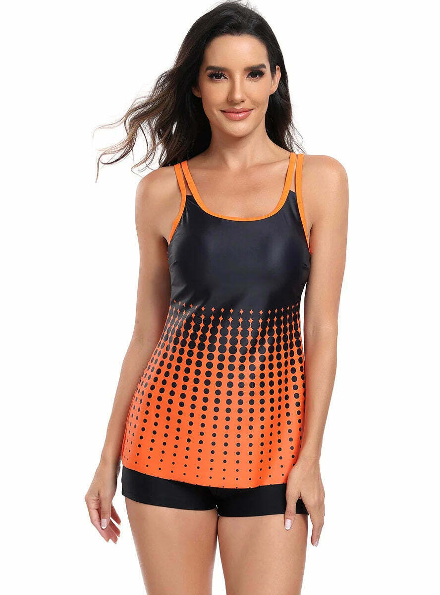 Y2K Aesthetic Sexy Gradient Split Swimsuit Bikini - Coquette & Grunge Style