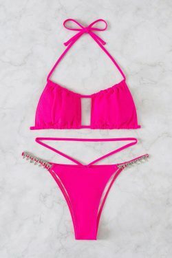 Y2K Aesthetic Sexy Hollow Split Swimsuit Bikini for Women - Coquette Style Grunge Fashion