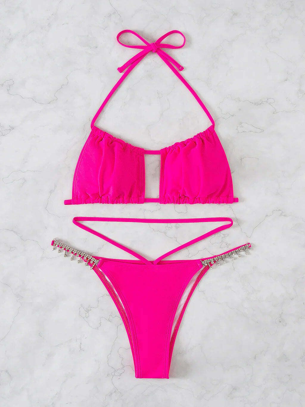 Y2K Aesthetic Sexy Hollow Split Swimsuit Bikini for Women - Coquette Style Grunge Fashion