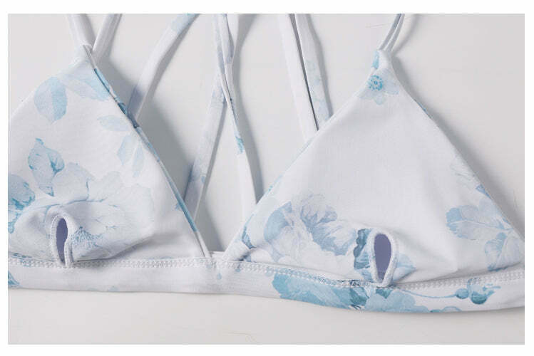 Y2K Aesthetic Sexy Print Wrap String Bikini - Niche Women Fashion