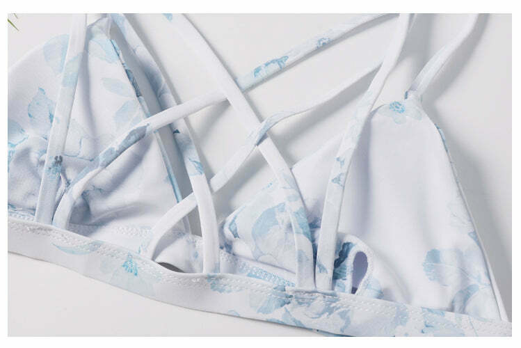 Y2K Aesthetic Sexy Print Wrap String Bikini - Niche Women Fashion