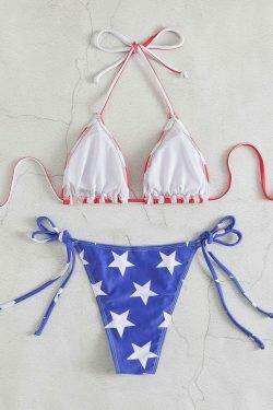 Y2K Aesthetic Sexy Stripe Two Piece Bikini for Niche Women Fashion