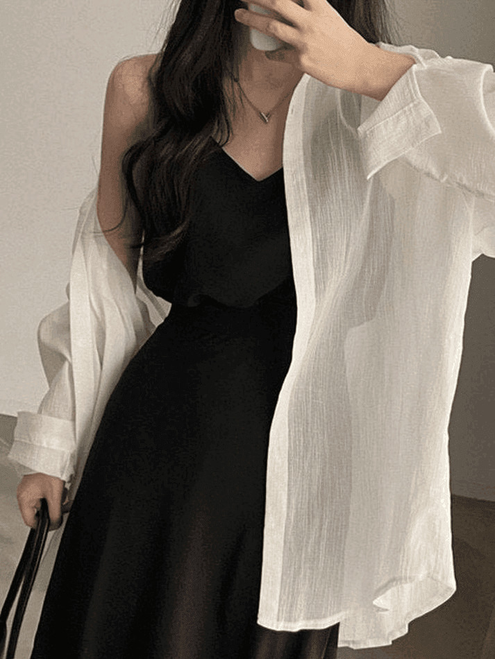 Y2K Aesthetic Sheer Long Sleeve Blouse - Coquette Style Grunge Fashion - Cute Tops for Women