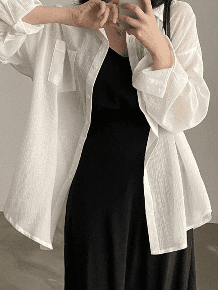 Y2K Aesthetic Sheer Long Sleeve Blouse - Coquette Style Grunge Fashion - Cute Tops for Women