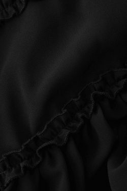 Y2K Aesthetic Sheer Ruffle Cami Top with Tie Front - Coquette Style Grunge Fashion for Women
