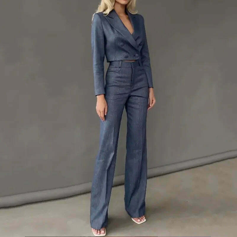 Y2K Aesthetic Short Jacket Pants Suit for Women - Coquette & Grunge Style Outfit