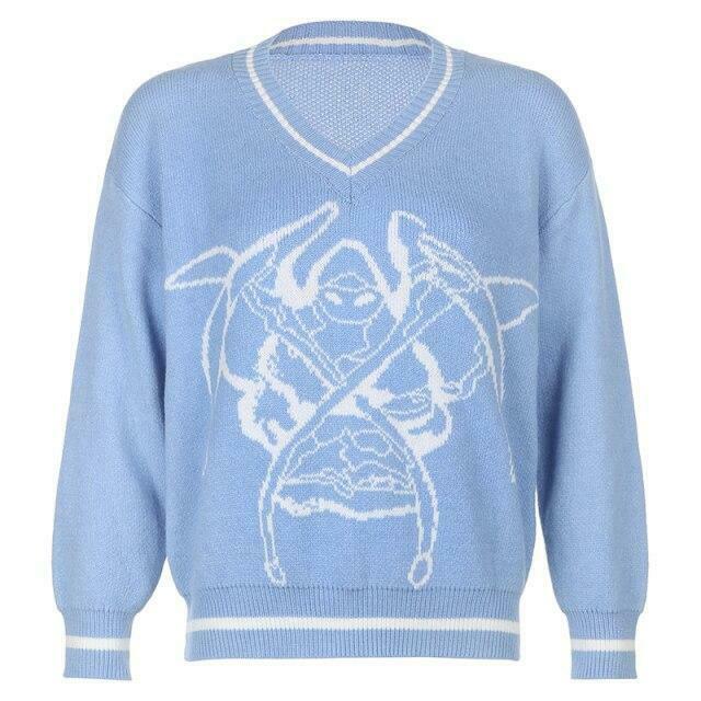 Y2K Aesthetic Skull Knit Sweaters for Women - Coquette & Grunge Style Fashion Tops