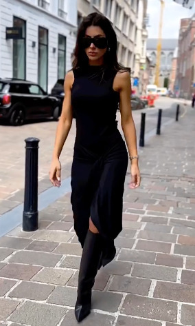 Y2K Aesthetic Sleeveless Black Pleated Dress - Coquette Style Cargo Skirt Outfit