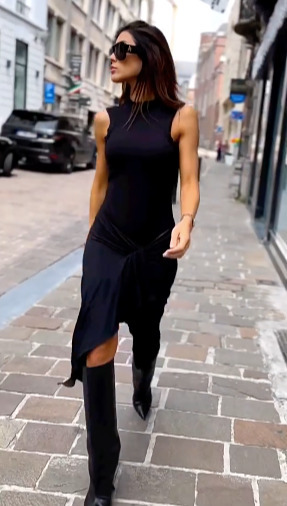 Y2K Aesthetic Sleeveless Black Pleated Dress - Coquette Style Cargo Skirt Outfit