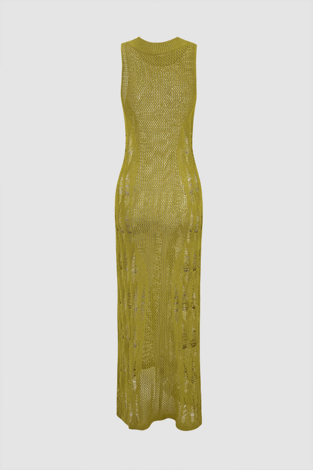 Y2K Aesthetic Sleeveless Knit Cover Up Dress - Coquette Style with Grunge & Pastel Goth Vibes