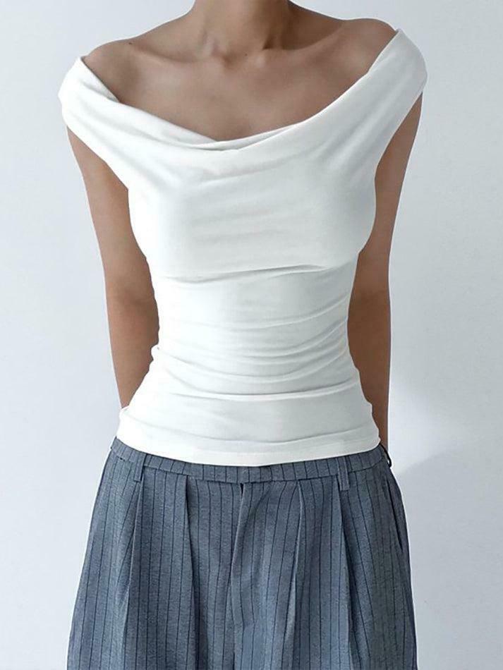 Y2K Aesthetic Sleeveless Scoop Neck Plain Tee for Women - Coquette & Grunge Style Fashion