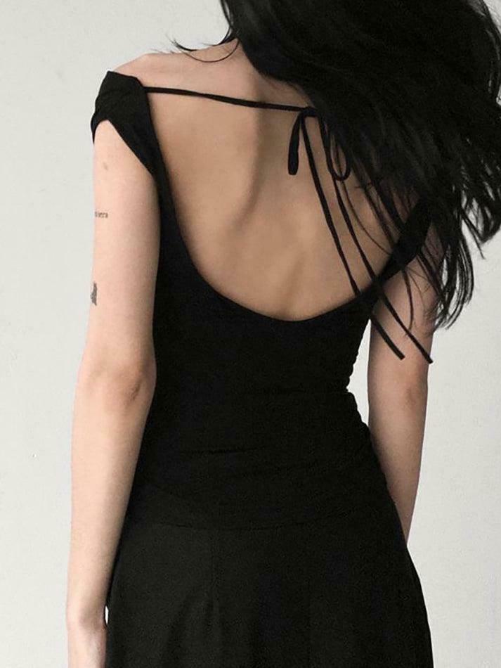 Y2K Aesthetic Sleeveless Scoop Neck Plain Tee for Women - Coquette & Grunge Style Fashion