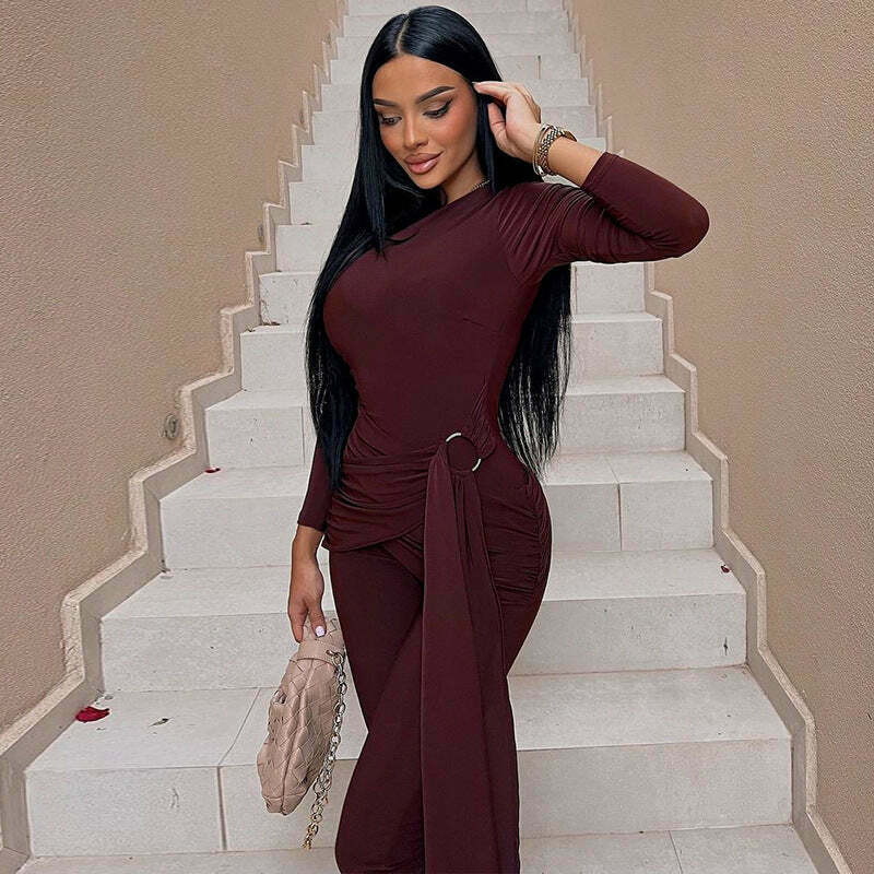 Y2K Aesthetic Slim Fit Strap Back Zipper Jumpsuit for Women - Coquette & Grunge Style Fashion