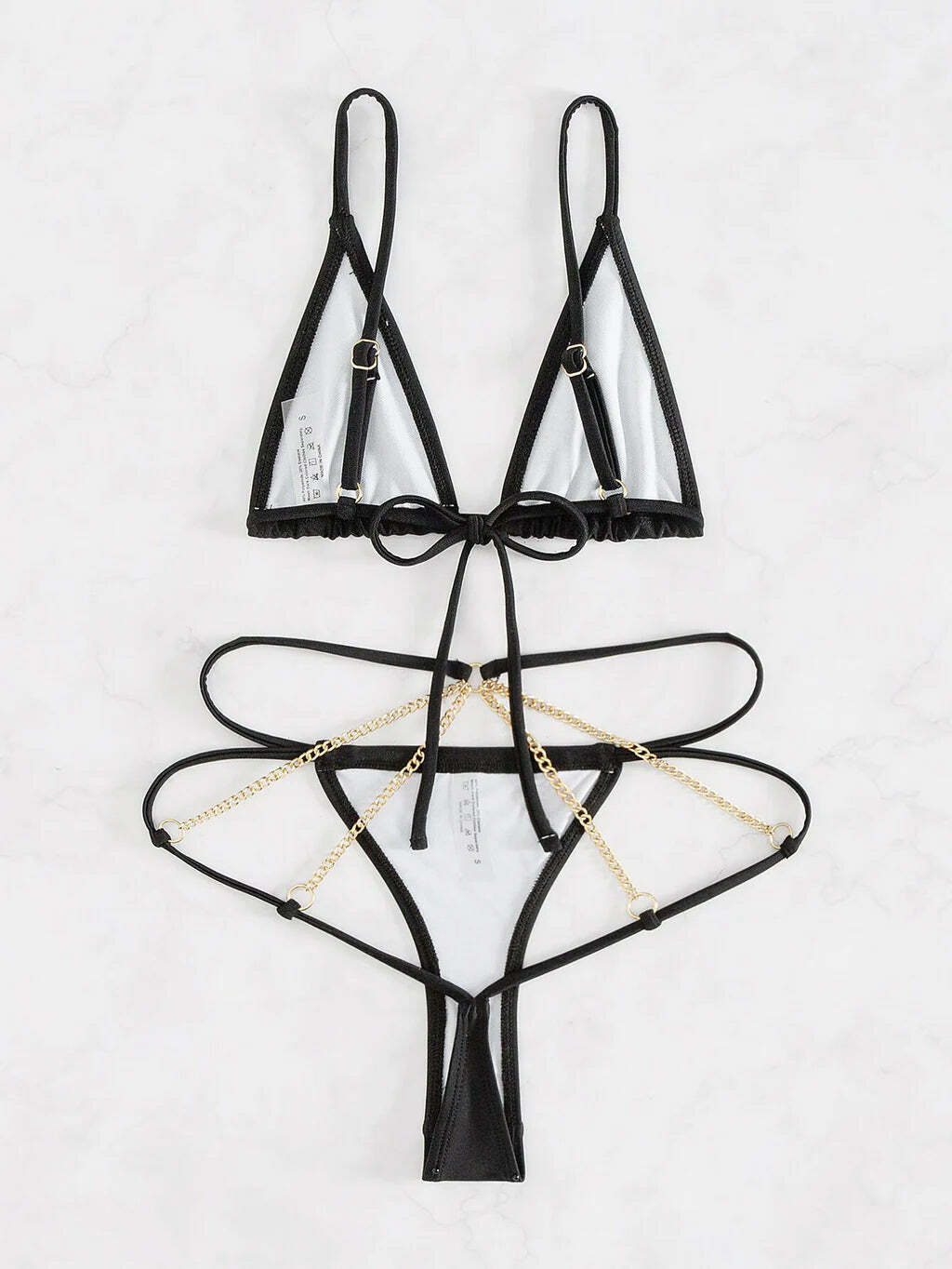 Y2K Aesthetic Sling Chain Sexy Two-Piece Bikini for Niche Women Fashion