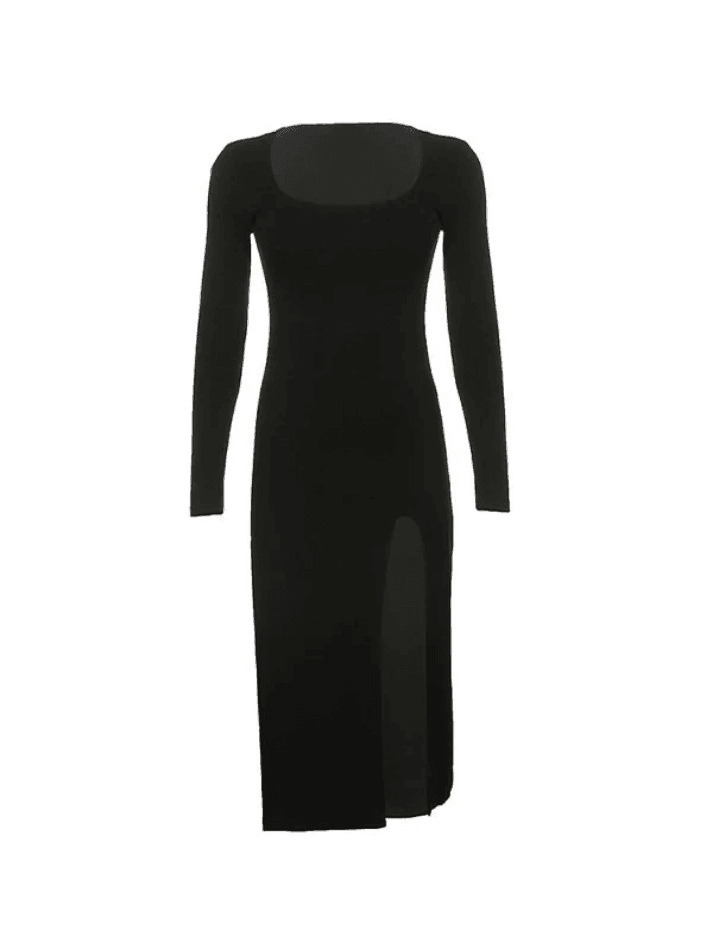 Y2K Aesthetic Slit Velvet Maxi Dress: Coquette Style, Grunge Vibes, Pastel Goth Influence