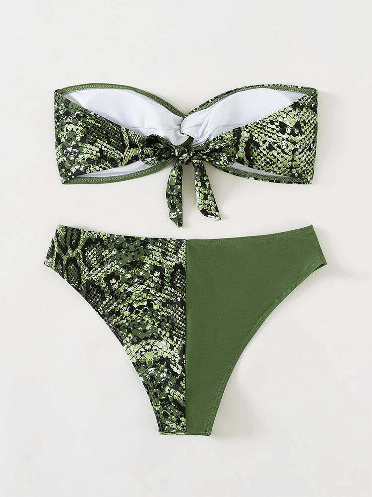 Y2K Aesthetic Snake Skin Bikini for Women - Coquette Style Grunge Fashion with a Sexy Twist