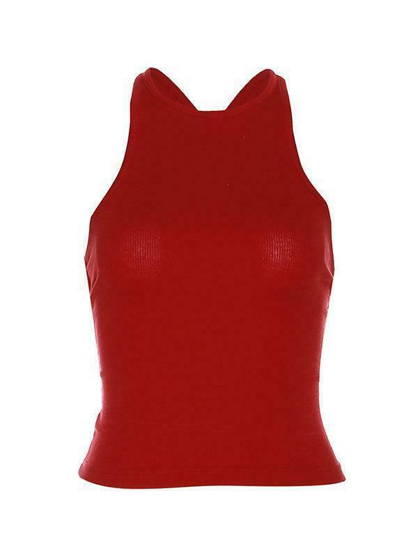 Y2K Aesthetic Solid Color Backless Cropped Tank Top for Women - Coquette Style Grunge Fashion