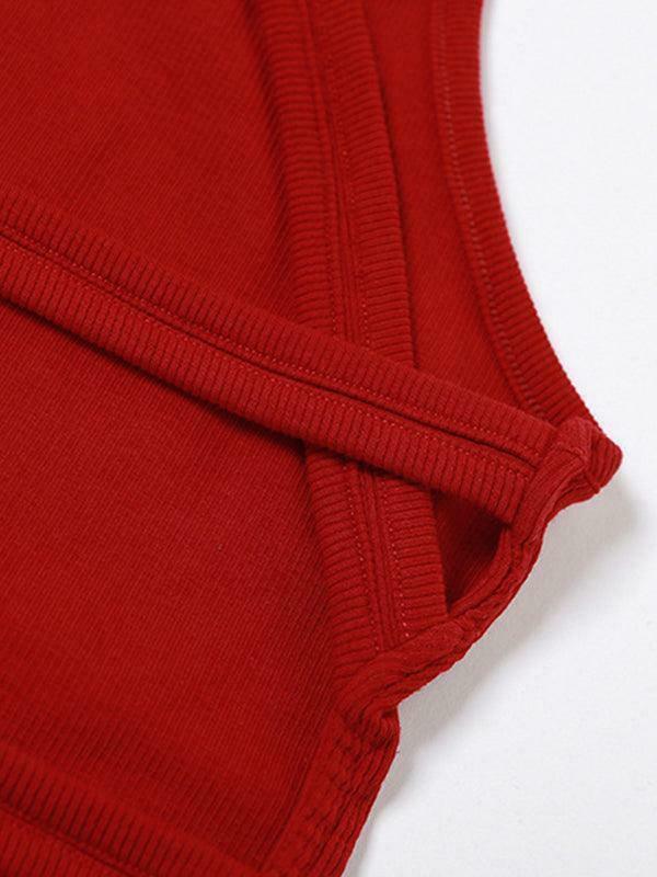 Y2K Aesthetic Solid Color Backless Cropped Tank Top for Women - Coquette Style Grunge Fashion