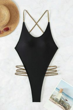 Y2K Aesthetic Solid Color Beach Bikini - Coquette Style for Women - Grunge Fashion Swimwear