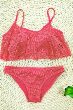 Y2K Aesthetic Solid Color Bikini Set - Sexy Low Waist Swimwear