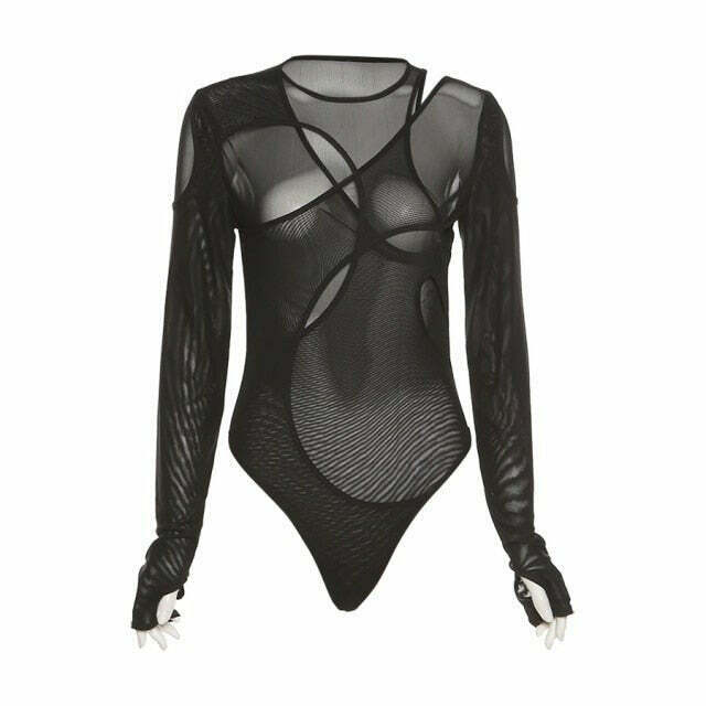 Y2K Aesthetic Solid Color Bodysuit - Coquette & Grunge Style Fashion Piece
