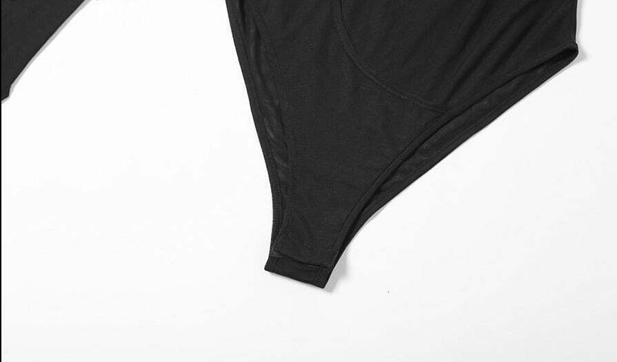Y2K Aesthetic Solid Color Bodysuit - Coquette & Grunge Style Fashion Piece