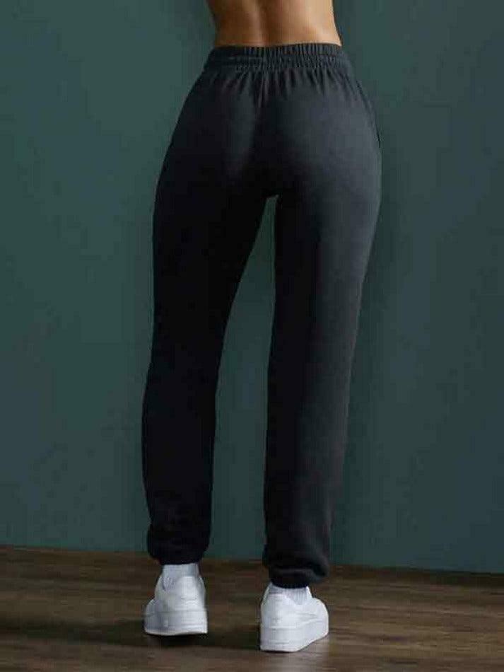 Y2K Aesthetic Solid Color High Waist Sporty Sweatpants for Women - Coquette Fashion Grunge Style