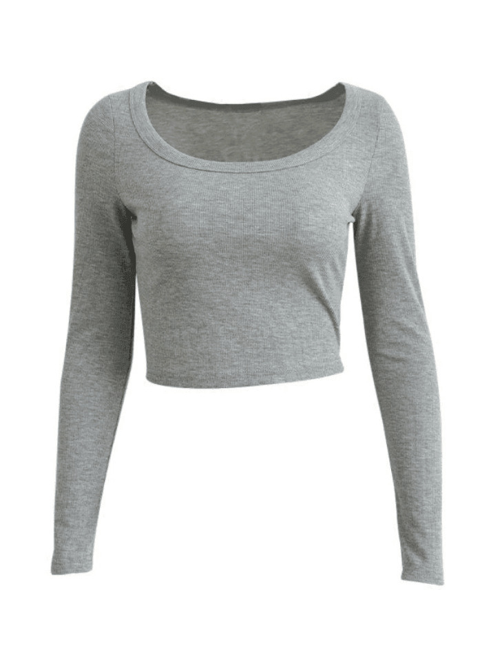 Y2K Aesthetic Solid Color Knit Crop Top - Coquette Style Grunge Fashion - Cute Pastel Goth Outfit