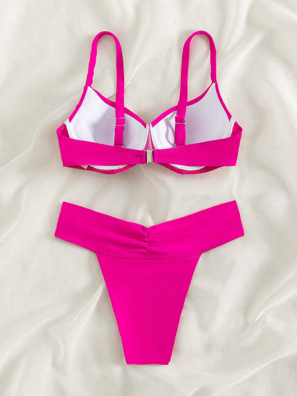 Y2K Aesthetic Solid Color Sexy Two Piece Bikini - Retro Style Swimwear for Women