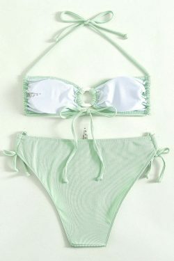 Y2K Aesthetic Solid Color Swimsuit Sexy Bikini for Niche Women Fashion