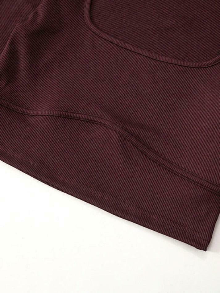 Y2K Aesthetic Solid Square Neck Cropped Long Sleeve Knit Top