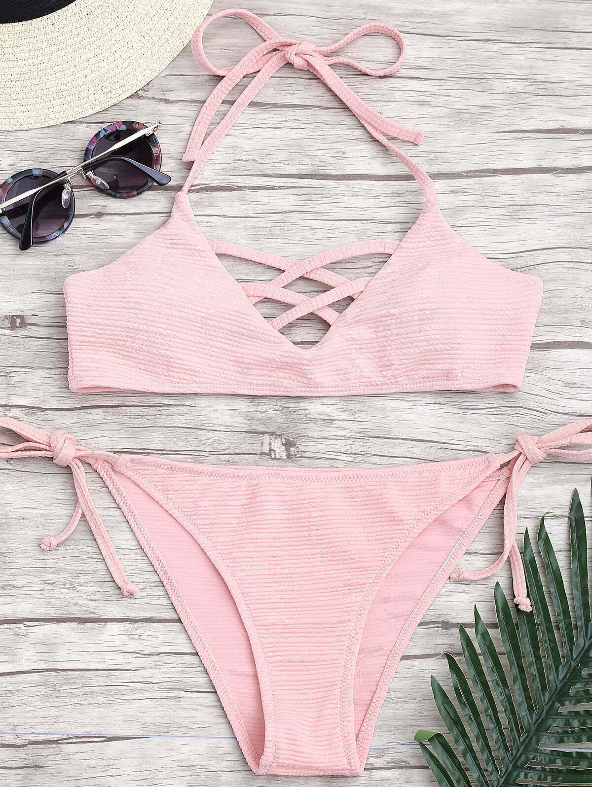 Y2K Aesthetic Spaghetti Strap Bikini Set with Low Waist - Coquette & Grunge Style