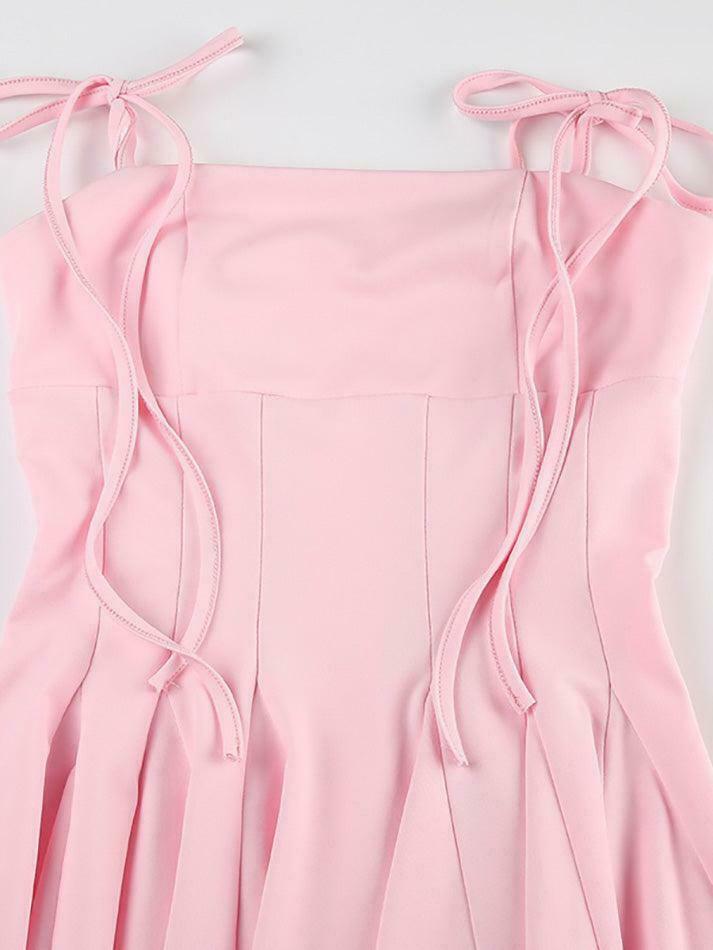 Y2K Aesthetic Spaghetti Strap Mini Dress - Coquette & Grunge Style, Pastel Goth, Cargo Skirt