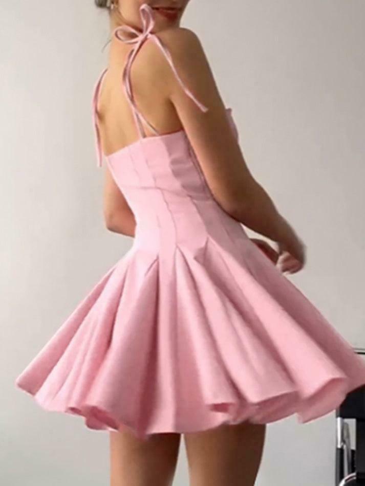 Y2K Aesthetic Spaghetti Strap Mini Dress - Coquette & Grunge Style, Pastel Goth, Cargo Skirt