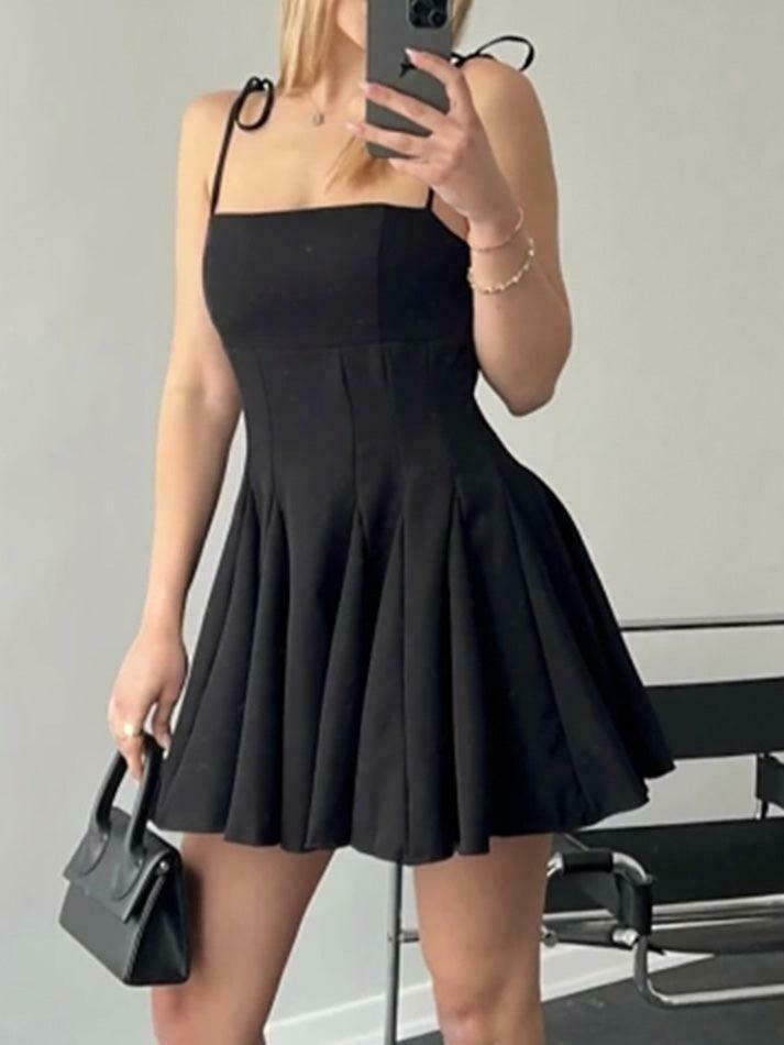 Y2K Aesthetic Spaghetti Strap Mini Dress - Coquette & Grunge Style, Pastel Goth, Cargo Skirt