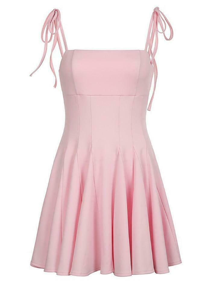 Y2K Aesthetic Spaghetti Strap Mini Dress - Coquette & Grunge Style, Pastel Goth, Cargo Skirt