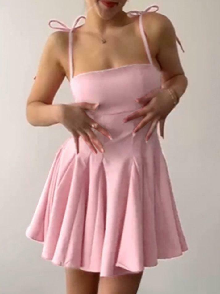 Y2K Aesthetic Spaghetti Strap Mini Dress - Coquette & Grunge Style, Pastel Goth, Cargo Skirt