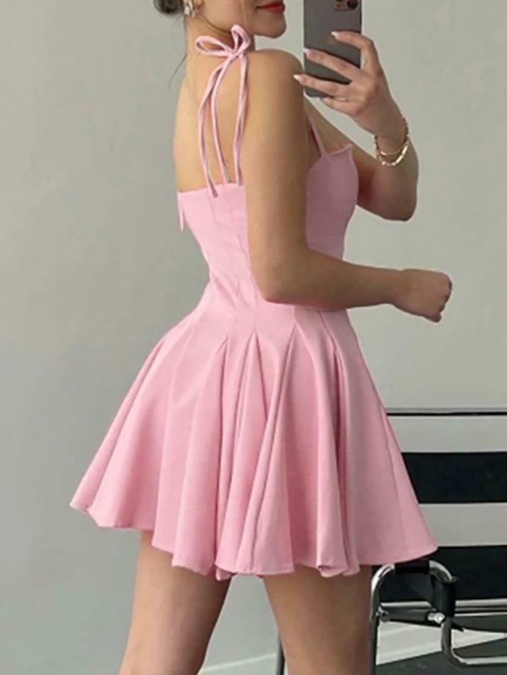 Y2K Aesthetic Spaghetti Strap Mini Dress - Coquette & Grunge Style, Pastel Goth, Cargo Skirt