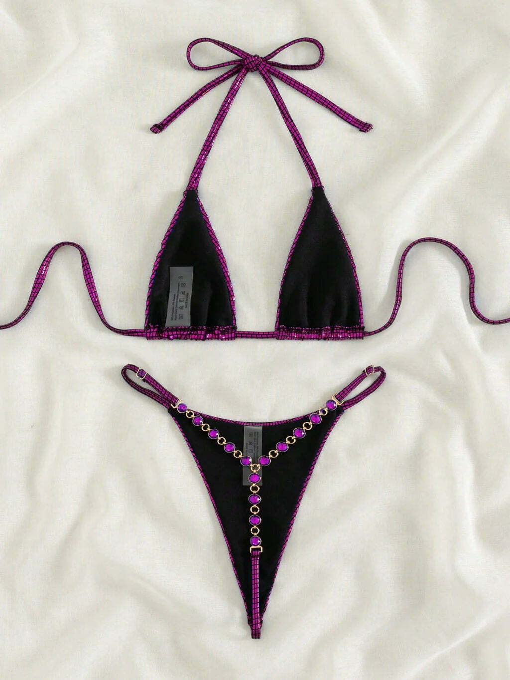 Y2K Aesthetic Split Bikini - Coquette Style Sexy Triangle Swimsuit