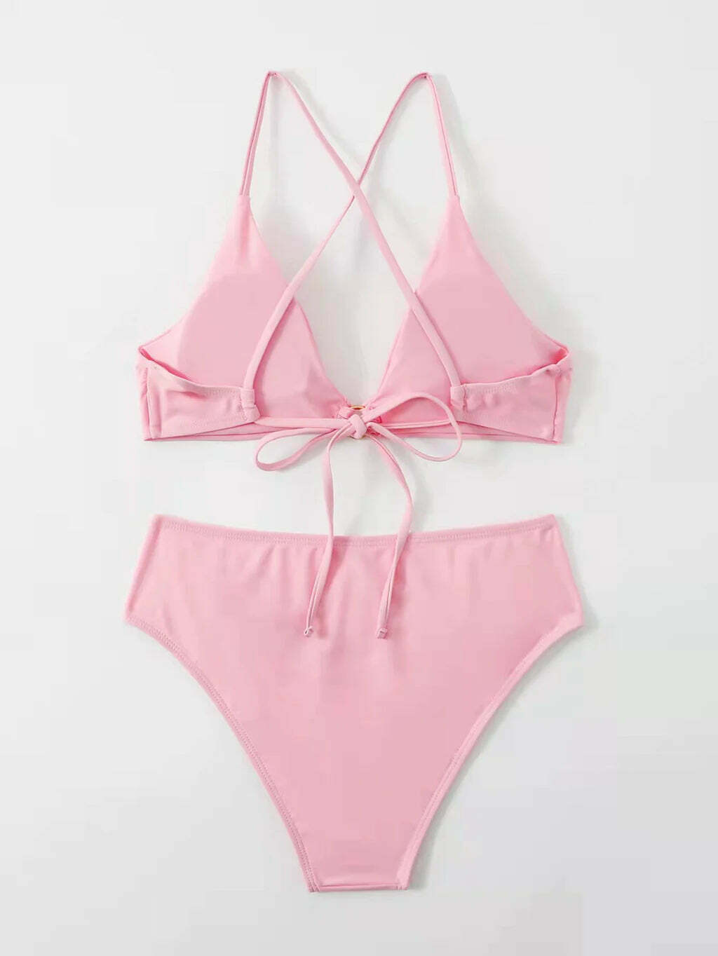 Y2K Aesthetic Split Bikini - Sexy Solid Color Swimsuit