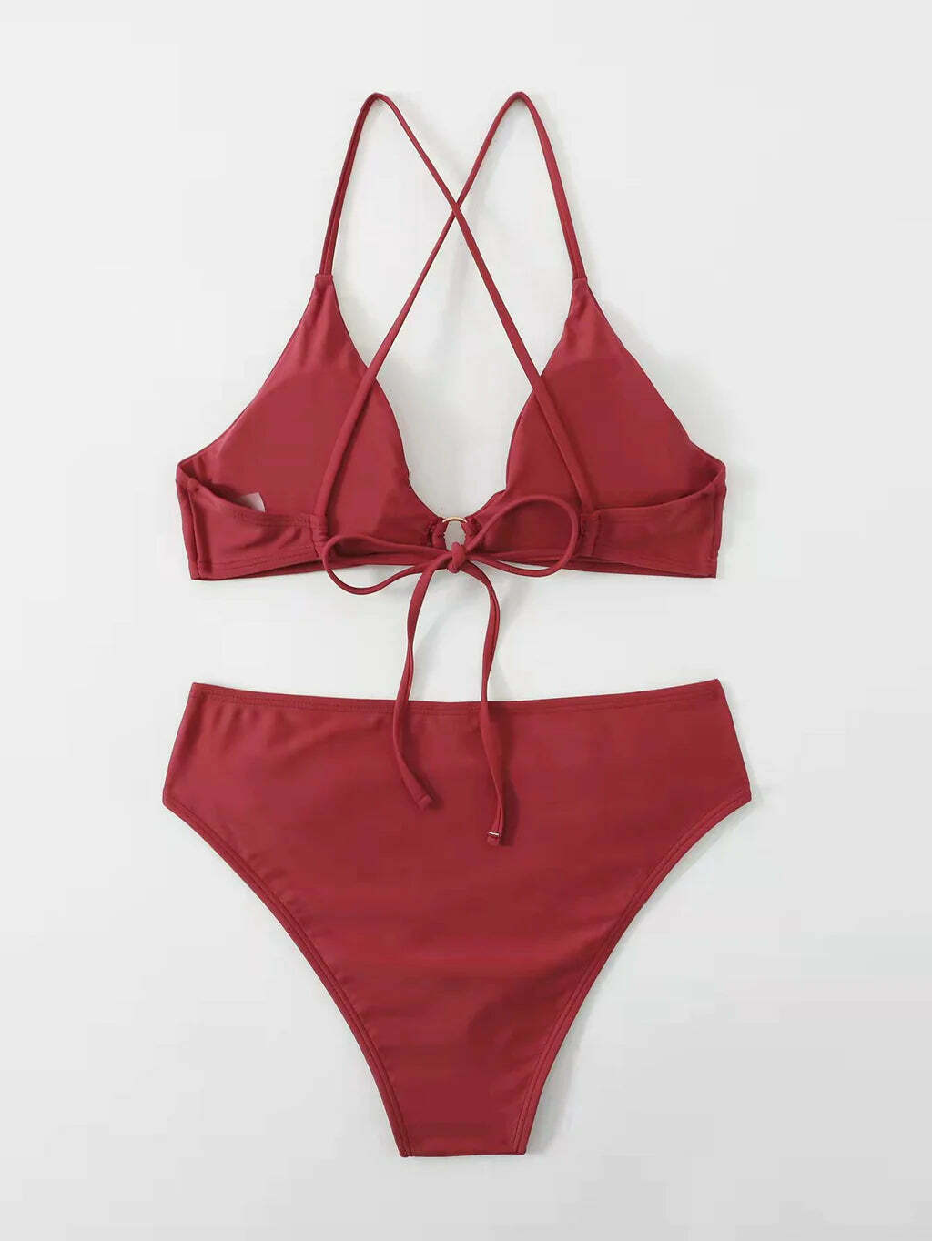 Y2K Aesthetic Split Bikini - Sexy Solid Color Swimsuit