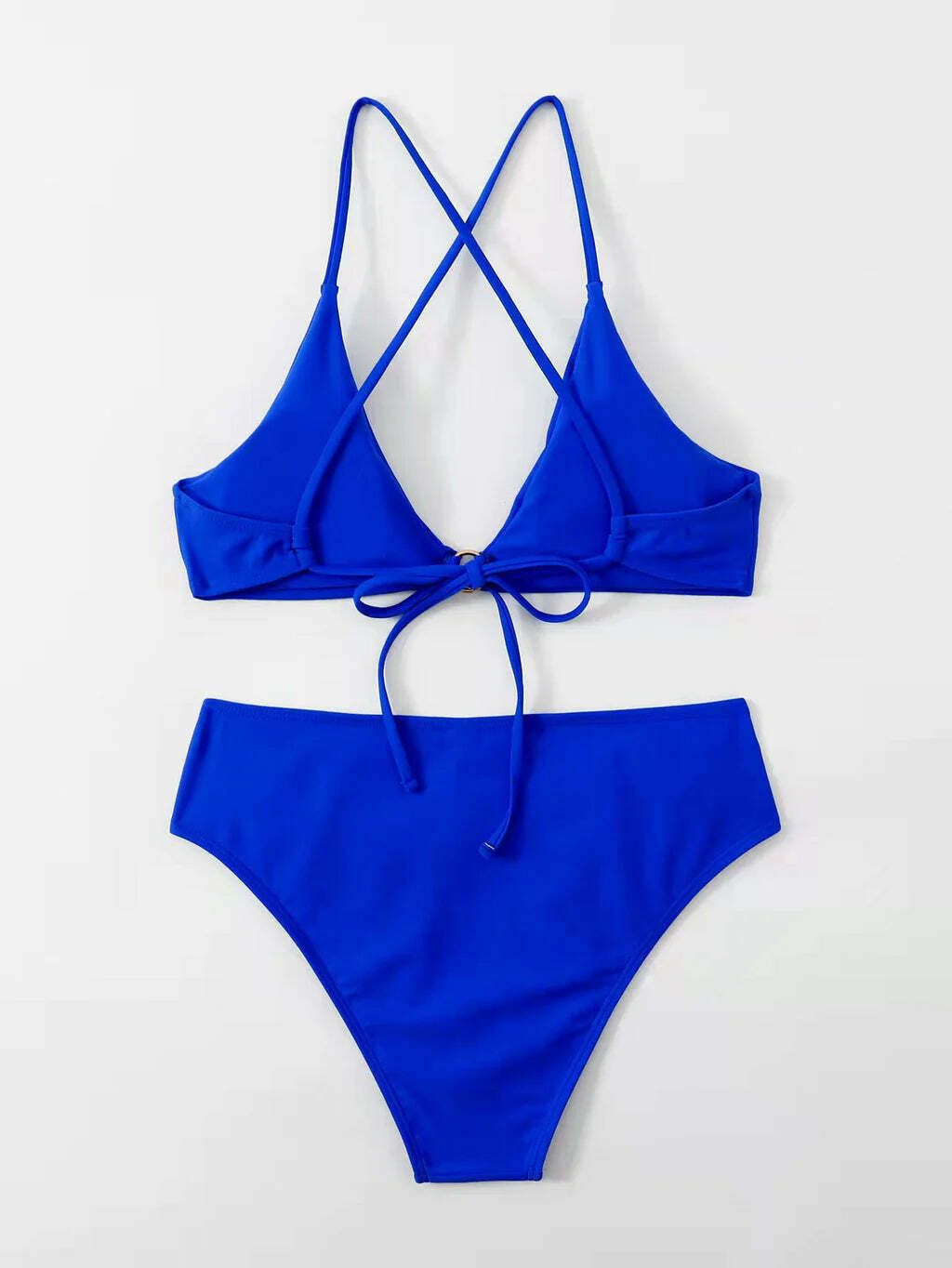 Y2K Aesthetic Split Bikini - Sexy Solid Color Swimsuit