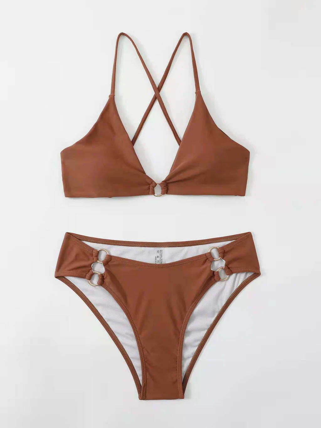Y2K Aesthetic Split Bikini - Sexy Solid Color Swimsuit