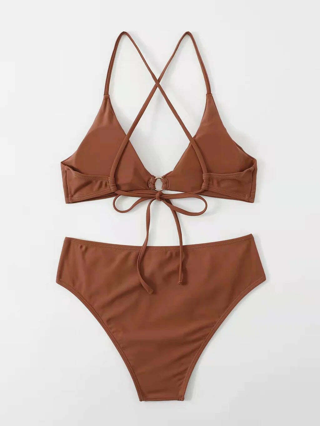 Y2K Aesthetic Split Bikini - Sexy Solid Color Swimsuit