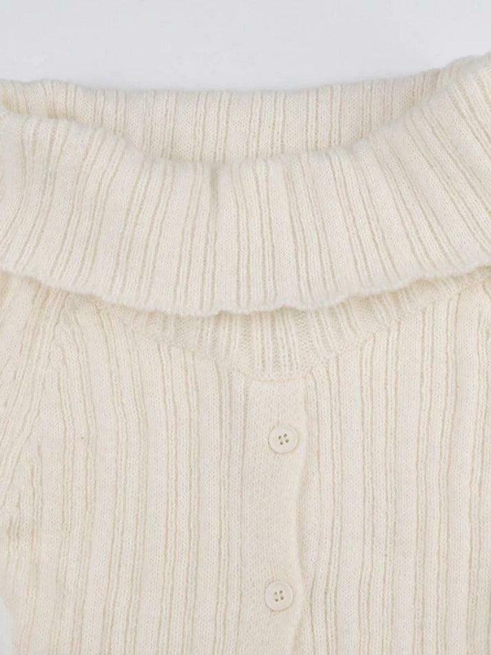Y2K Aesthetic Split Buttoned Ribbed Knit Top for Women - Coquette & Grunge Style Fashion