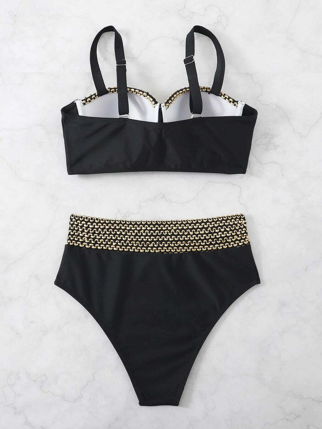 Y2K Aesthetic Split Hard-Clad Steel Bathing Suit for Niche Women Fashion