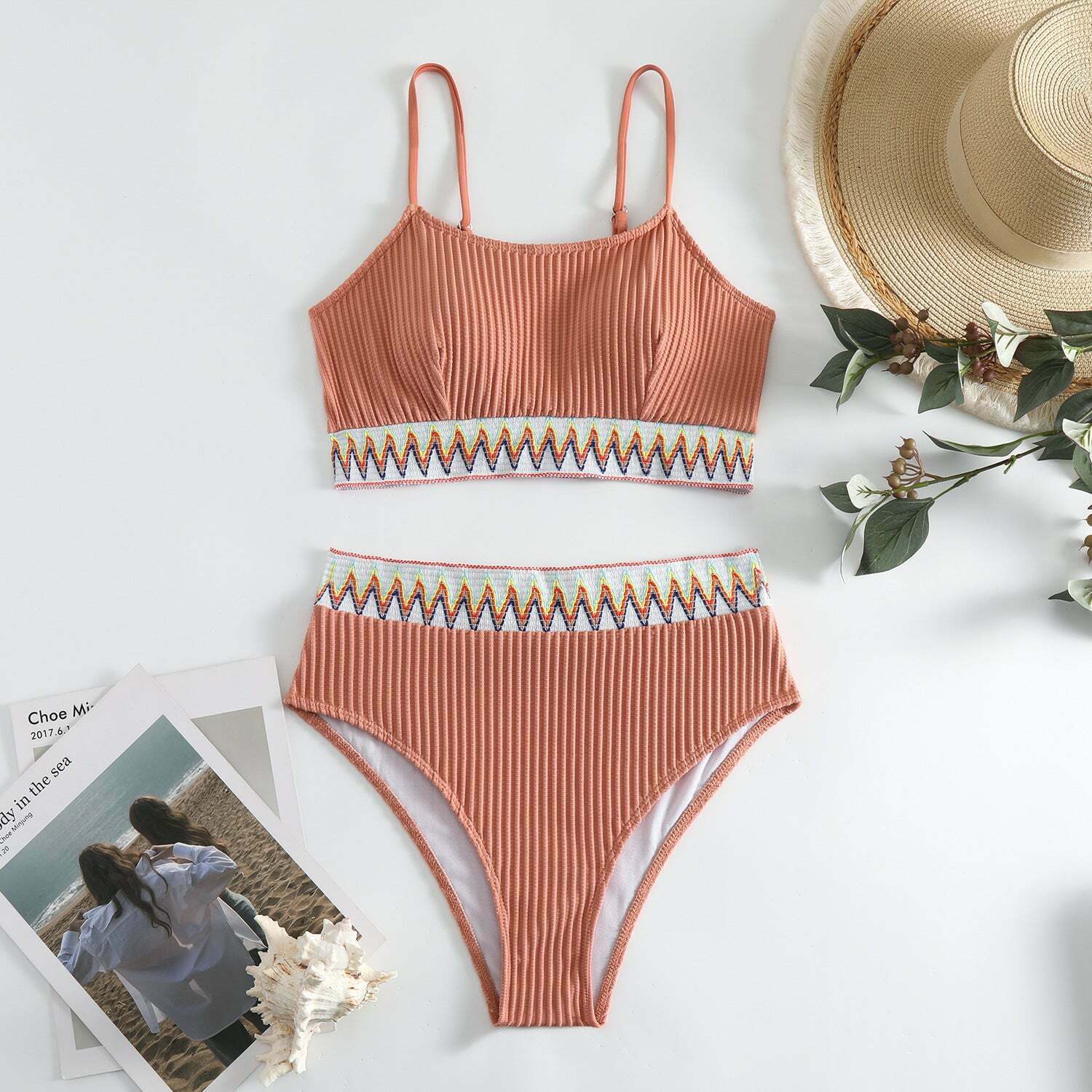 Y2K Aesthetic Split Shoulder Strap Bikini for Niche Women Fashion