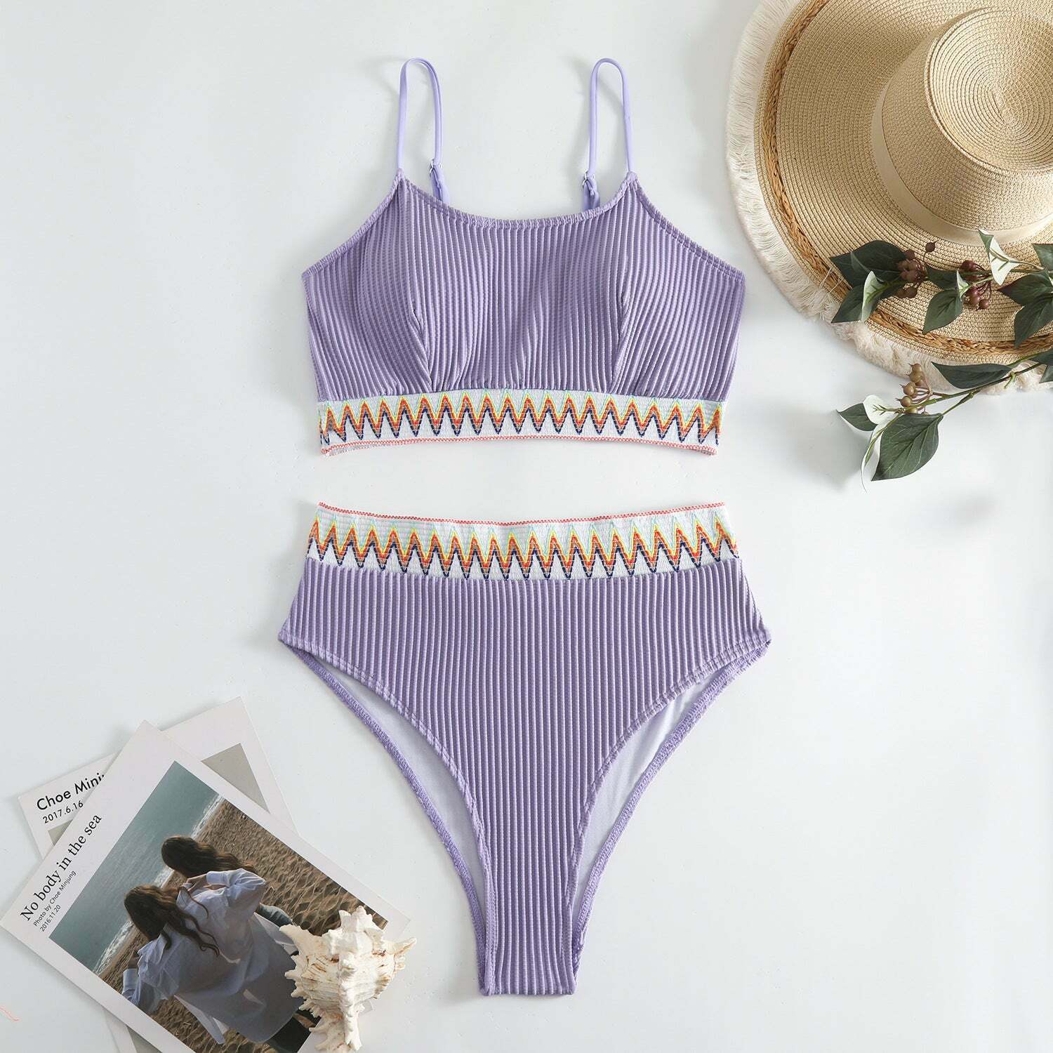 Y2K Aesthetic Split Shoulder Strap Bikini for Niche Women Fashion