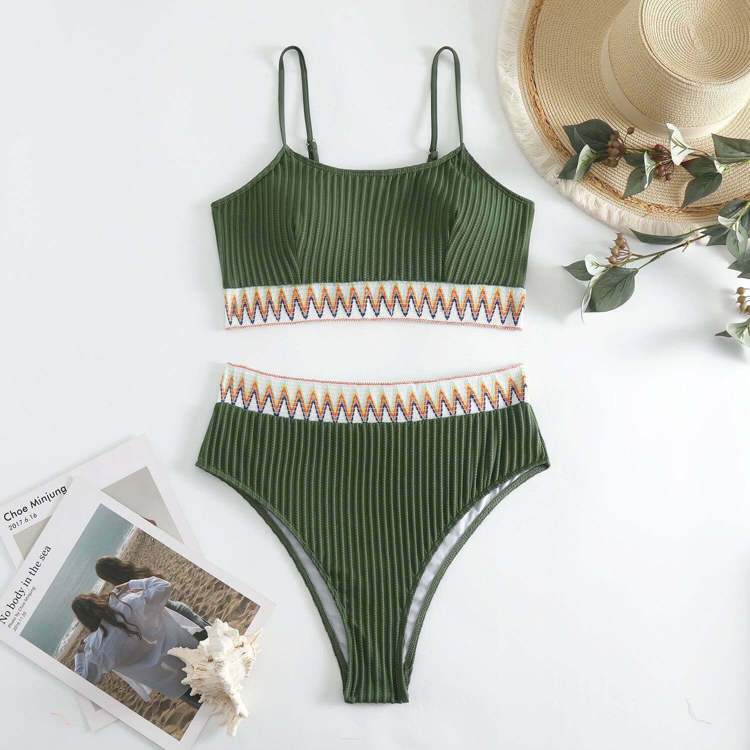 Y2K Aesthetic Split Shoulder Strap Bikini for Niche Women Fashion