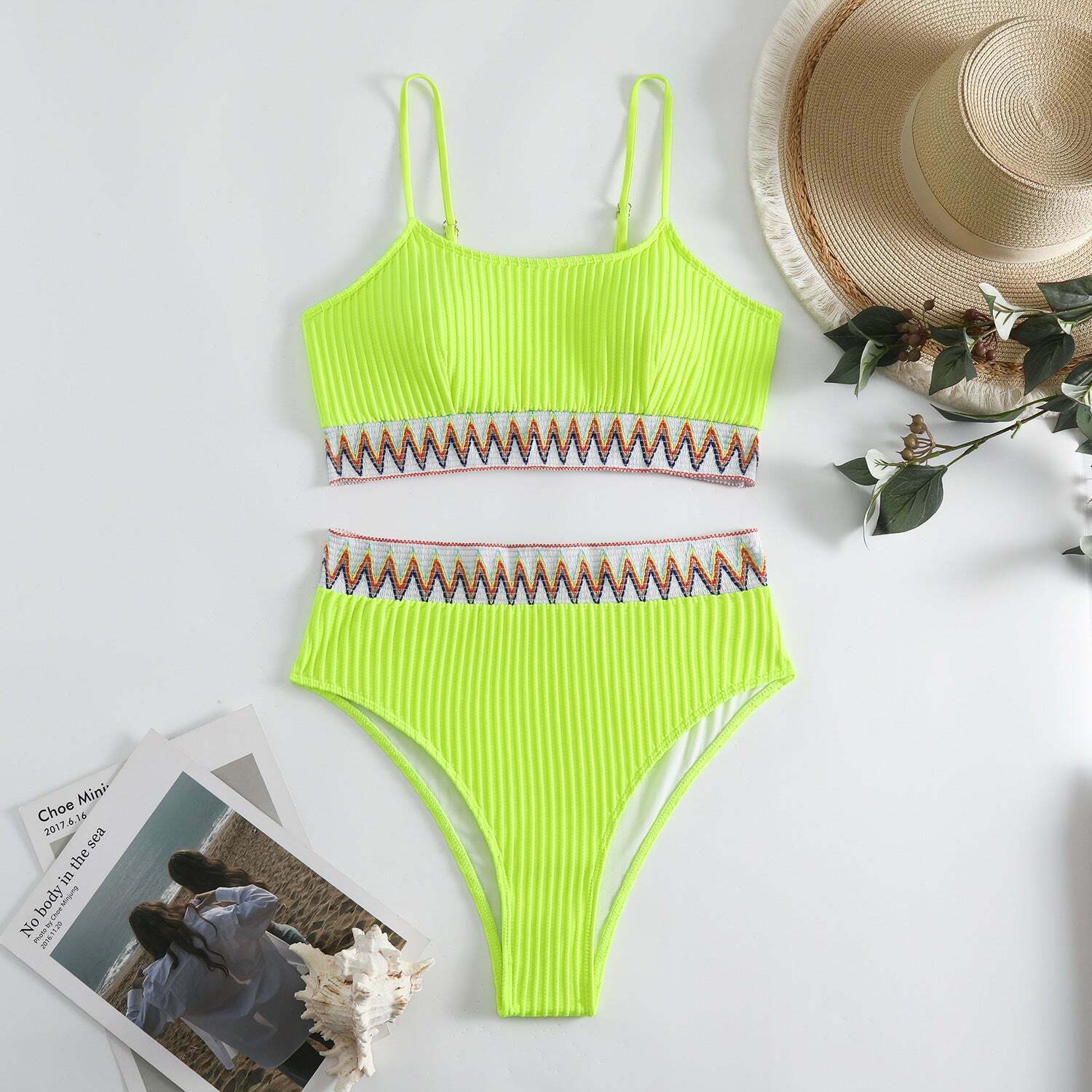 Y2K Aesthetic Split Shoulder Strap Bikini for Niche Women Fashion